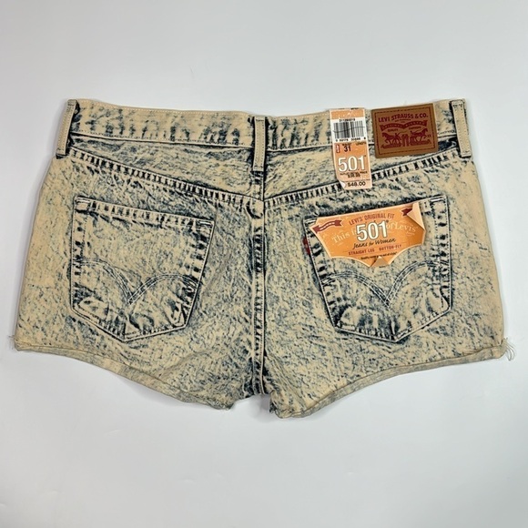 Levi's 501 Straight Button Fly Acid Was Shorts Size 31 NWT - Picture 2 of 9